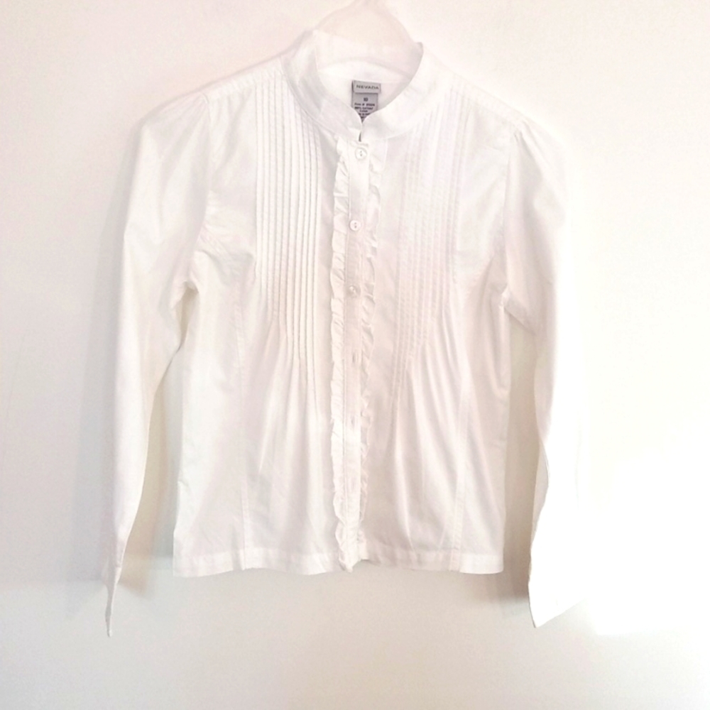 Nevada Girls White Cotton Blouse